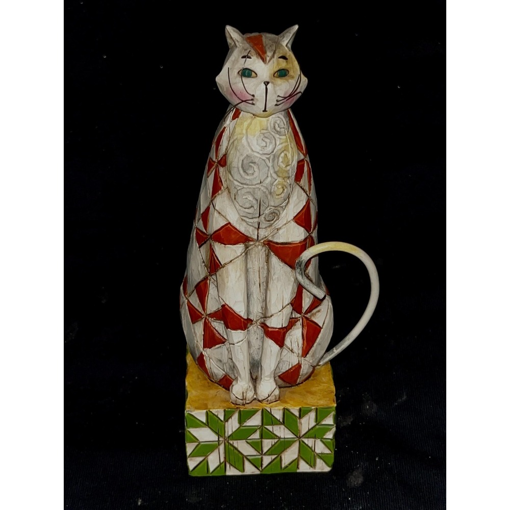 Jim Shore Heartwood Creek Abraham Cat Figurine 2003 Vintage Folklore Art 114420
